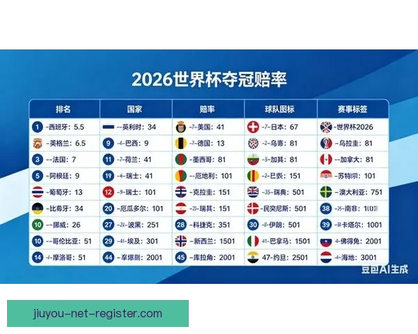 世界杯竞猜赔率平台全新上线助你预测赛事走势赢取大奖 世界杯竞猜赔率平台全新上线助你预测赛事走势赢取大奖